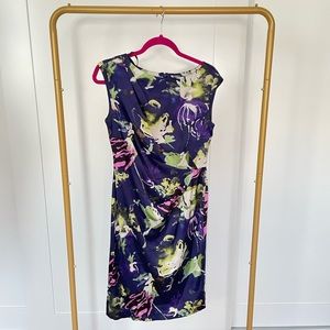 Dark Blue Floral Dress